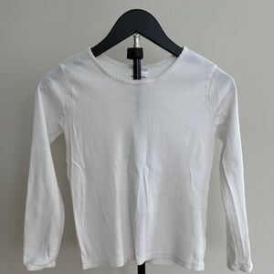 Hanna Andersson White Kids Long Sleeve Shirt